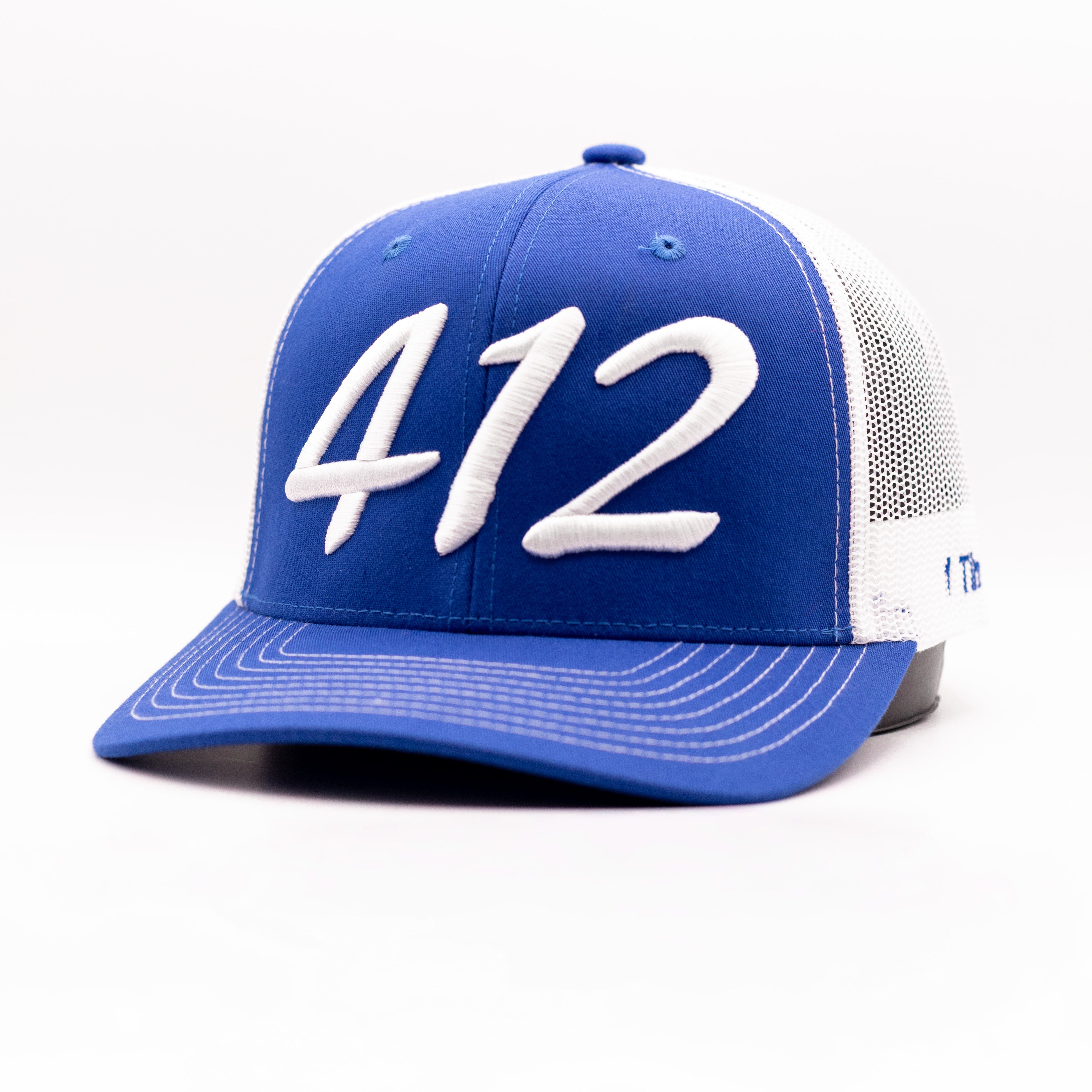 Blue Brim-White 412 Hat